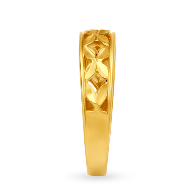 Classic 22 Karat Yellow Gold Floral Finger Ring,,hi-res image number null