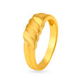 Charming Twisted Motif Gold Ring for Men,,hi-res image number null