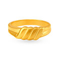 Charming Twisted Motif Gold Ring for Men,,hi-res image number null