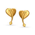 Heart Shaped Charming Gold Studs,,hi-res image number null