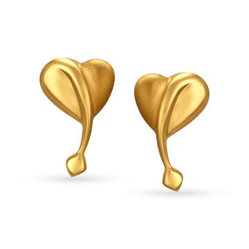 Heart Shaped Charming Gold Studs