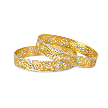 Exquisite Weave Gold Bangles