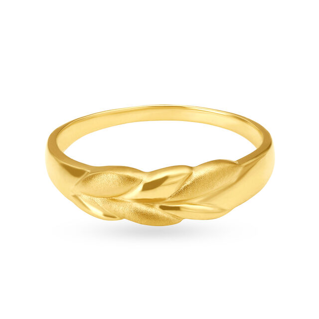 Exciting 22 Karat Yellow Gold Leaf Finger Ring,,hi-res image number null