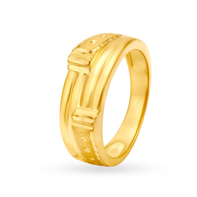 Bold 22 Karat Yellow Gold Geometric Ring,,hi-res image number null