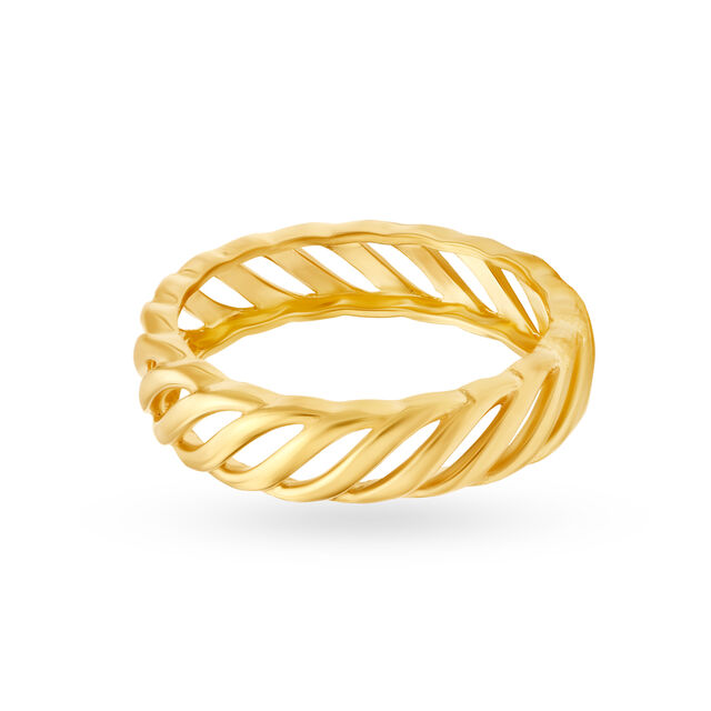 Stylish Geometric Gold Mesh Ring,,hi-res image number null