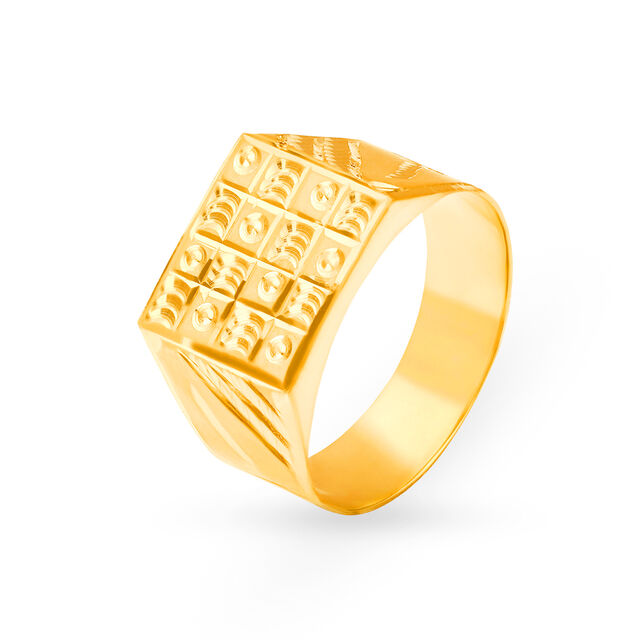 Lustrous 22 Karat Yellow Gold Boxy Ring,,hi-res image number null