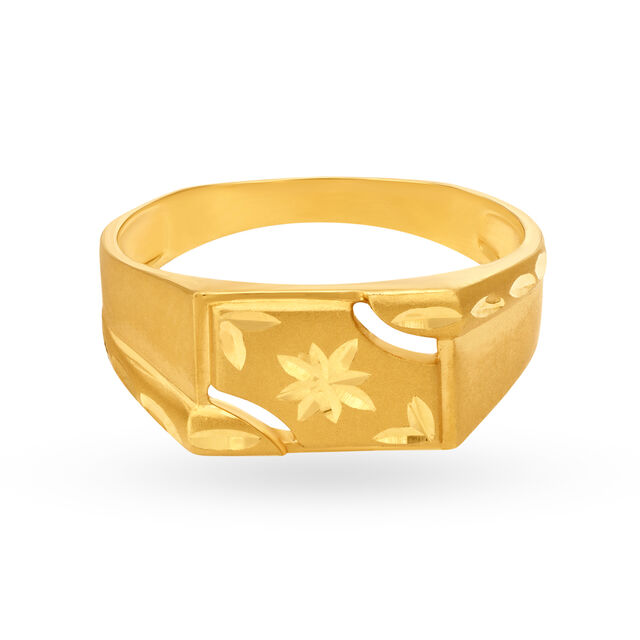 Striking 22 Karat Yellow Gold Floral Ring,,hi-res image number null