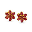 Lovely 22 Karat Yellow Gold And Ruby Studs,,hi-res image number null
