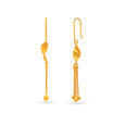 Dainty 22 Karat Yellow Gold Tasselled Hoop Earrings,,hi-res image number null