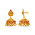 Traditional Antique Gold Jhumkas,,hi-res image number null