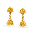 Traditional Opulent Floral Gold Drop Earrings,,hi-res image number null