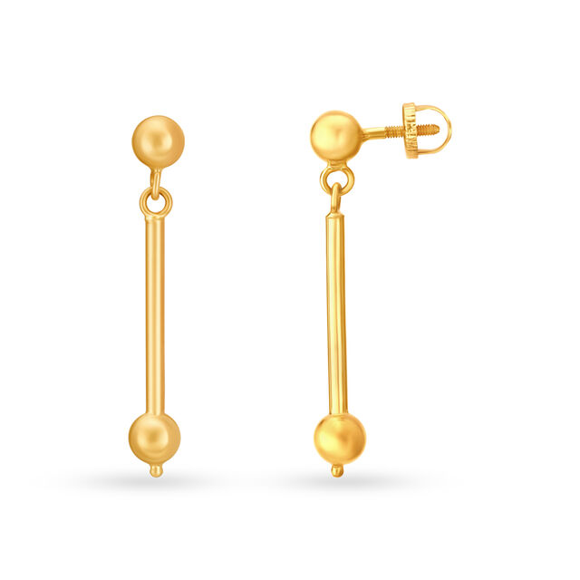 Minimalistic Gold Drop Earrings,,hi-res image number null