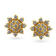 Lustrous Diamond Floral Gold Stud Earrings,,hi-res image number null