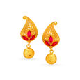 Subtle Gold Paisley Drop Earrings,,hi-res image number null