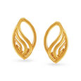 Minimalist 22 Karat Yellow Gold Leaf Drop Earrings,,hi-res image number null