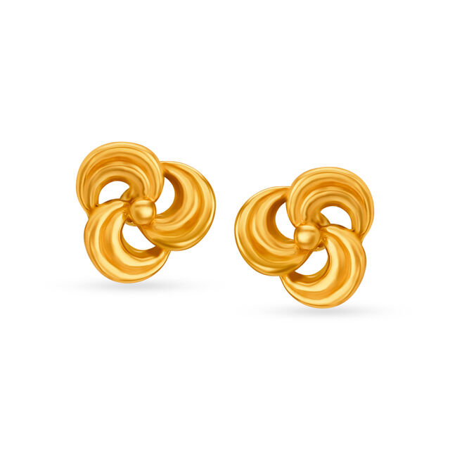 Contemporary 22 Karat Yellow Gold Swirl Drops image number null