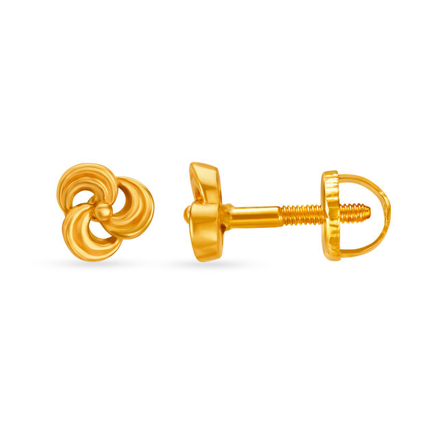 Contemporary 22 Karat Yellow Gold Swirl Drops image number null