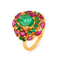 Gorgeous 22 Karat Gold And Emerald Oval Ring,,hi-res image number null