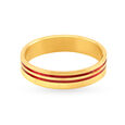 Vibrant 22 Karat Yellow Gold Striped Finger Ring,,hi-res image number null