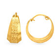 Timeless 22 Karat Yellow Gold Textured Hoop Earrings image number null