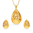 Eclectic Gold Pendant Earrings Set,,hi-res image number null