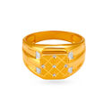 Dazzling 22 Karat Gold And Rhodium Box Ring,,hi-res image number null