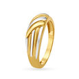 Two Toned Rhodium Finish Gold FInger Ring,,hi-res image number null