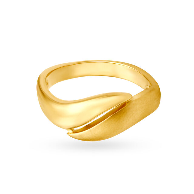 Minimal 22 Karat Yellow Gold Geometric Ring,,hi-res image number null
