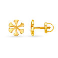 Understated 22 Karat Yellow Gold Floral Studs,,hi-res image number null