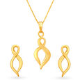 Artistic Infinity Gold Pendant and Earrings Set,,hi-res image number null