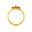 Elegant 22 Karat Yellow Gold And Ruby Finger Ring,,hi-res image number null