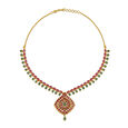 Stately Emeralds and Rubies Floral Necklace,,hi-res image number null