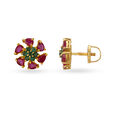 Surreal Emerald and Ruby Nakshatra Stud Earrings,,hi-res image number null