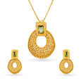 Ethereal Gold Pendant and Earrings Set,,hi-res image number null