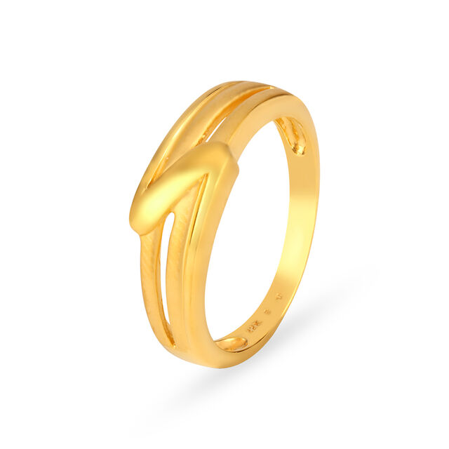 Unique 22 Karat Yellow Gold Lightning Finger Ring,,hi-res image number null