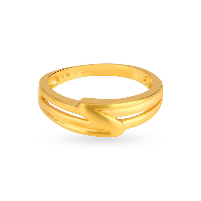 Unique 22 Karat Yellow Gold Lightning Finger Ring,,hi-res image number null