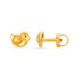 Contemporary Sparrow Shaped Gold Stud Earrings For Kids,,hi-res image number null