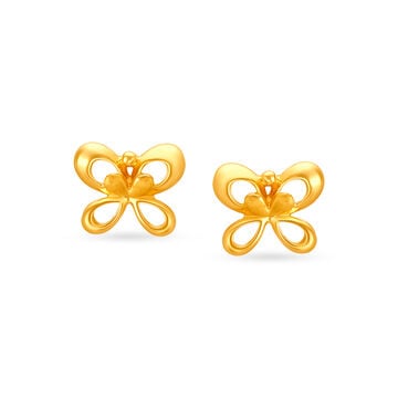 Contemporary Gold Butterfly Stud Earrings For Kids