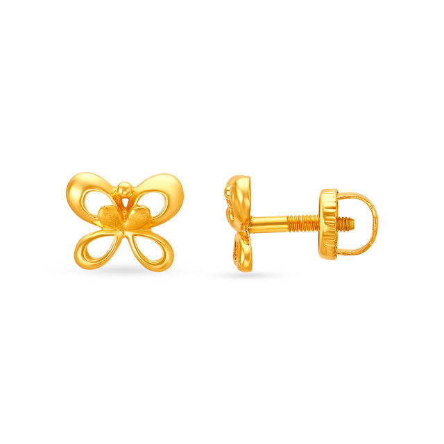 Contemporary Gold Butterfly Stud Earrings For Kids,,hi-res image number null