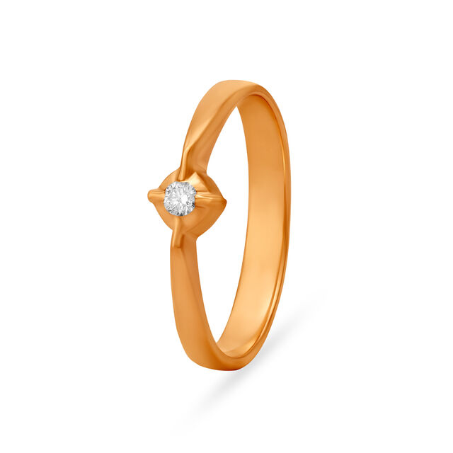 Contemporary Single Stone Studded Diamond Finger Ring,,hi-res image number null