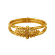 Queenly 22 Karat Yellow Gold Floral Carved Bangle,,hi-res image number null
