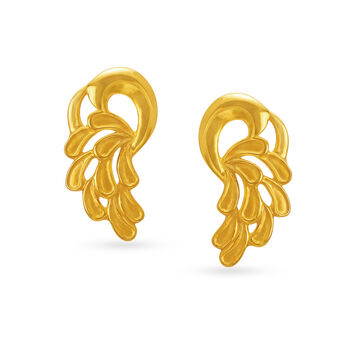Festive Fancy Peacock Gold Stud Earrings