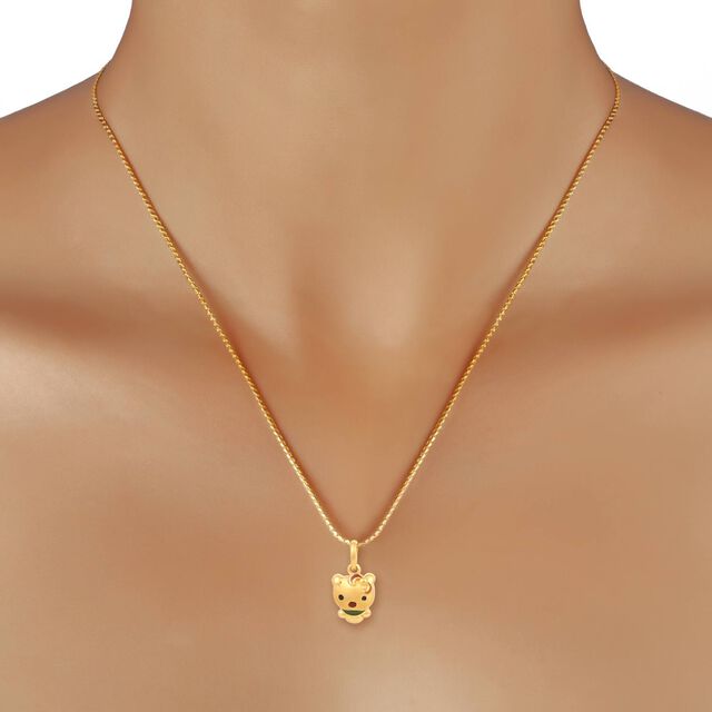 Cute Teddy Bear Gold Pendant For Kids,,hi-res image number null