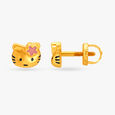 Darling 22 Karat Yellow Gold Kitty Stud Earrings image number null