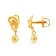 Stylised Rawa Work Teardrop Gold Drop Earrings,,hi-res image number null