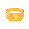 Textured Square Gold Finger Ring for Men image number null