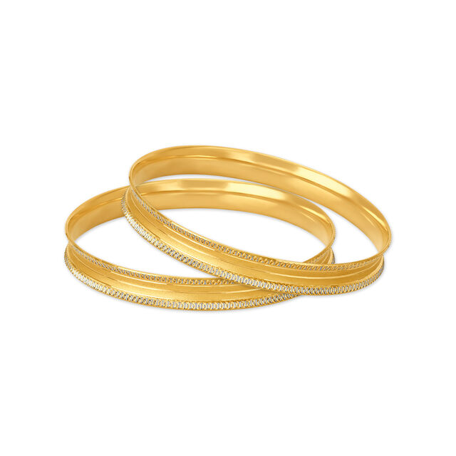 Magnificent Yellow Gold Embossed Bangles,,hi-res image number null