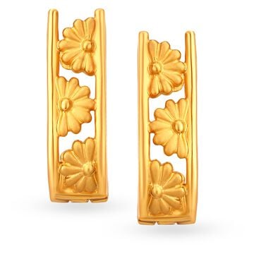 Contemporary Ornate Dainty Gold Hoop Bali Earrings