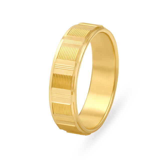 Impressive Textured Gold Challa Ring for Men,,hi-res image number null