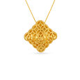 Geometric Gold Pendant and Earrings Set,,hi-res image number null